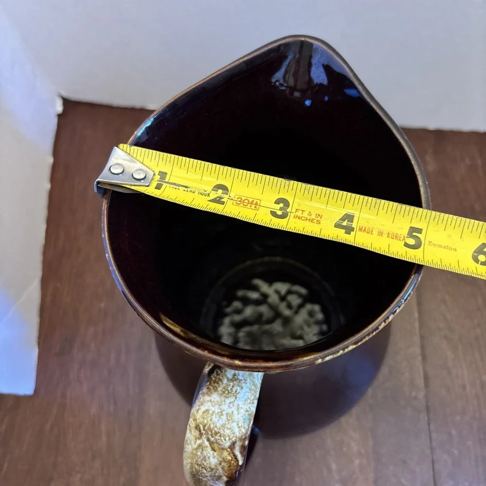Vintage‎ Roseville OH. RRP CO. Pottery Brown Drip Pitcher Large 10.5
